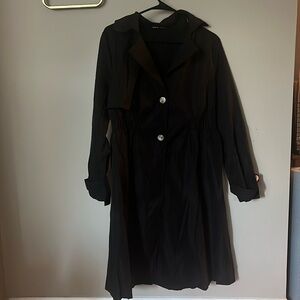 Black elastic waist trench coat size S